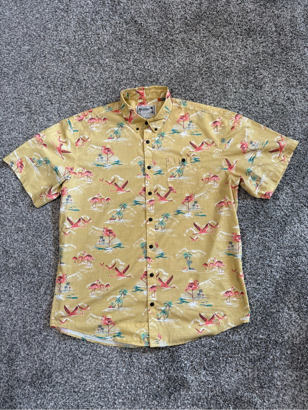 Howler Brothers Mansfield XXL Flamingo Tropical Hawaiian Shirt